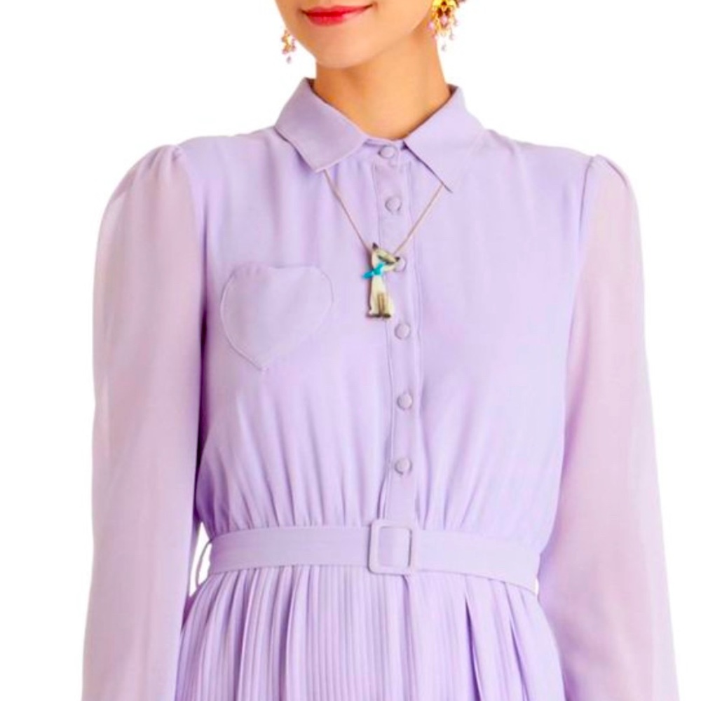 Early ‘00s ModCloth lavender heart patch dress